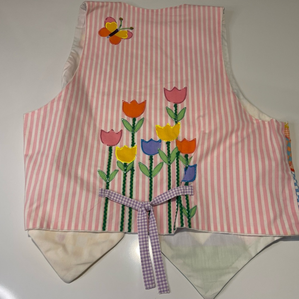 Source Unknown Pastel Patchwork Bunny Vest In Pin… - image 7